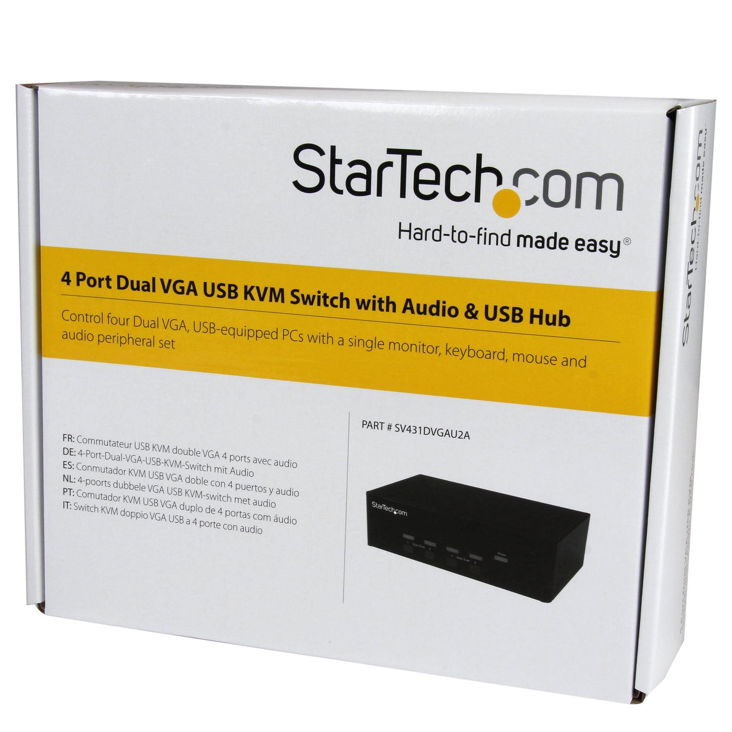 Commutateur KVM USB double VGA StarTech 4 ports avec prise en charge audio