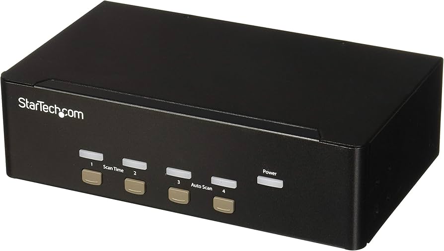 Commutateur KVM USB double VGA StarTech 4 ports avec prise en charge audio