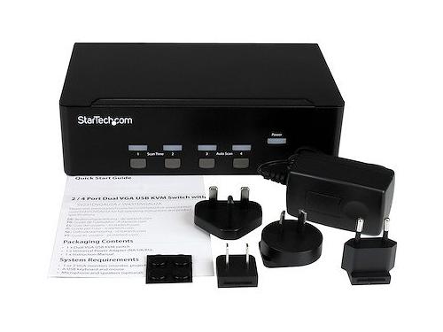 Effortlessly manage up to four dual-video VGA computers using a single keyboard, mouse, and display setup with this StarTech KVM switch. This external, wired switch supports USB 2.0 peripherals, 3.5mm audio, and resolutions up to 1920 x 1200, delivering a streamlined, high-quality control solution for IT professionals and systems administrators. With TAA compliance, two-year warranty, and robust I/O support, it is ideal for government or enterprise-grade deployment.