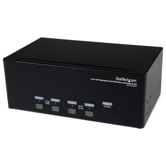 STARTECH 4-Port Triple Monitor DVI USB KVM Switch