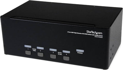 STARTECH 4-Port Triple Monitor DVI USB KVM Switch