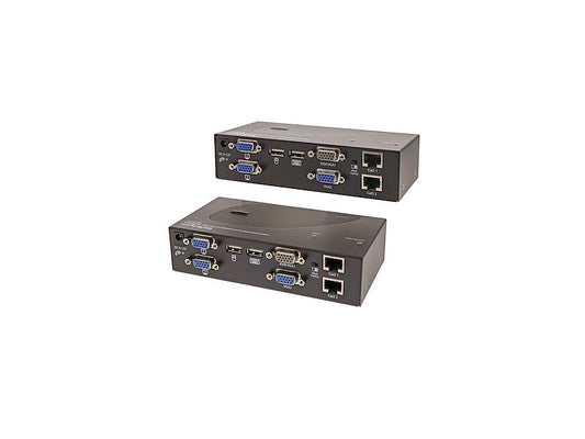 Operate a Dual VGA, USB-enabled PC up to 650ft away, as if it were installed locally. This wired KVM extender allows long-distance access without the risks associated with IP KVMs, using CAT5 cabling for secure, high-resolution control. Ideal for remote server rooms or secure access environments requiring TAA-compliant equipment.