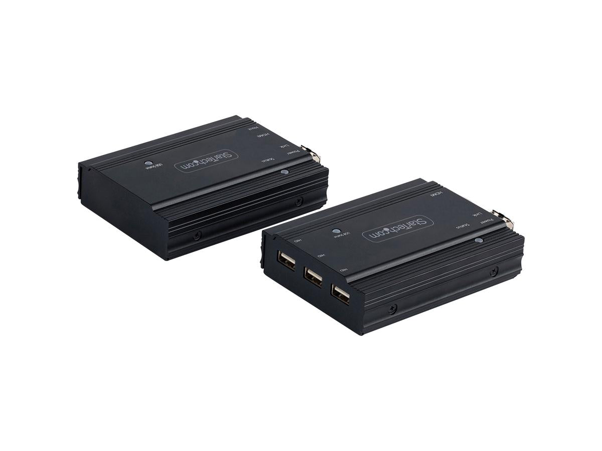 4K HDMI KVM Extender over Fiber, HDMI Video &amp; USB over Fiber, up to 984ft/300m (MultiMode), 10G MMF SFP+ Modules
