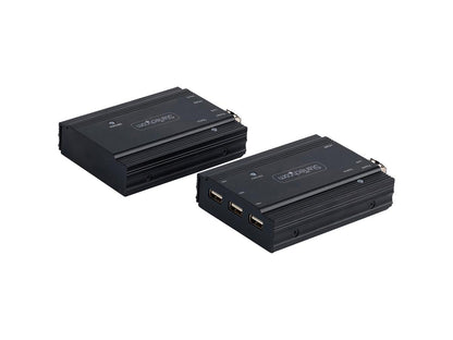 4K HDMI KVM Extender over Fiber, HDMI Video &amp; USB over Fiber, up to 984ft/300m (MultiMode), 10G MMF SFP+ Modules