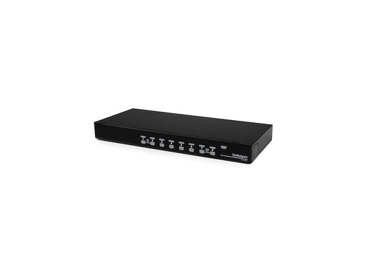 The StarTech SV831DUSBU is an 8-port USB KVM switch that allows you to control multiple USB and VGA-connected computers from a single keyboard, video monitor, and mouse. Designed to fit a 1U rack space, it supports high-resolution video and provides secure OSD control and easy management. This unit is ideal for IT administrators managing multi-server environments in data centers or enterprise networks, delivering efficiency and space-saving integration.