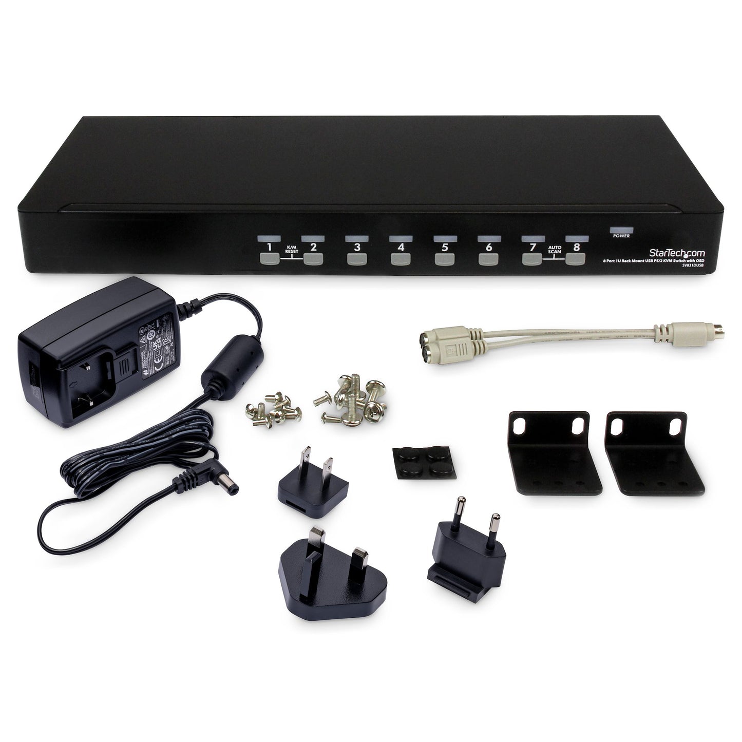 STARTECH SV831DUSB 8-Port 1U Rackmount USB/PS/2 KVM Switch