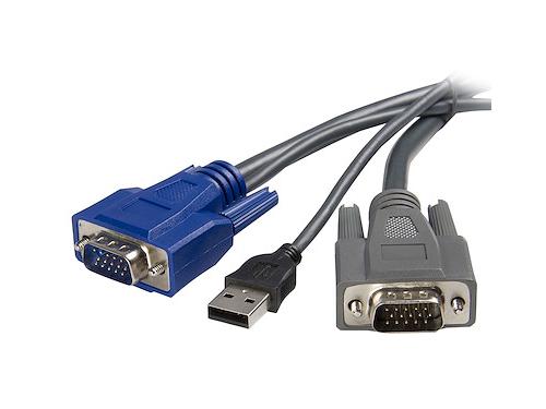 The StarTech 6 ft Ultra-Thin USB VGA 2-in-1 KVM Cable offers a compact and efficient way to connect your USB and VGA ports to KVM switches. Designed for space-saving and TAA compliance, this cable ensures secure and reliable performance with long-term durability backed by a lifetime warranty.