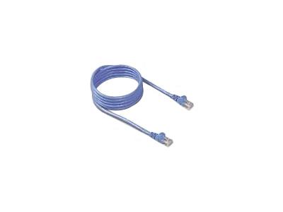 The Belkin 20ft Cat5e Unshielded Twisted Pair (UTP) patch cable is designed for high-speed networking applications that require dependable connectivity. Featuring RJ-45 male connectors on both ends, TAA compliance, and a durable blue jacket, this cable meets U.S. trade requirements and is ideal for professional environments.