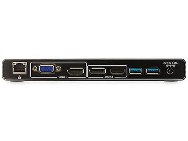 The StarTech TB3DK2DHV Thunderbolt 3 Docking Station delivers versatile video, data, and power connectivity through a single cable. It supports dual 4K monitor setups via DisplayPort, HDMI, or VGA, offers 85W Power Delivery, and features multiple USB-A ports and Gigabit Ethernet. This no-driver solution is ideal for professionals using Thunderbolt 3 laptops like MacBook Pro or Windows/Linux-based systems.