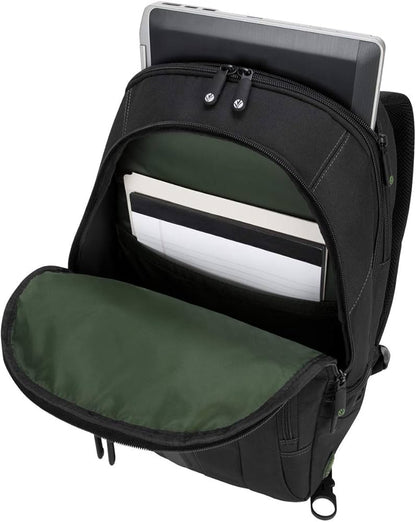 Sac à dos Targus Spruce EcoSmart pour ordinateur portable 15,6 pouces, noir/vert