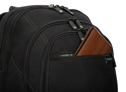 Sac à dos Targus Spruce EcoSmart pour ordinateur portable 15,6 pouces, noir/vert