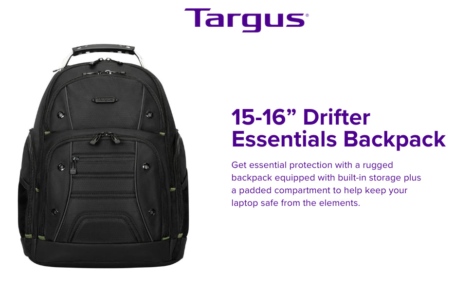 Sac à dos pour ordinateur portable TARGUS Drifter Essentials 15-16 pouces - Noir