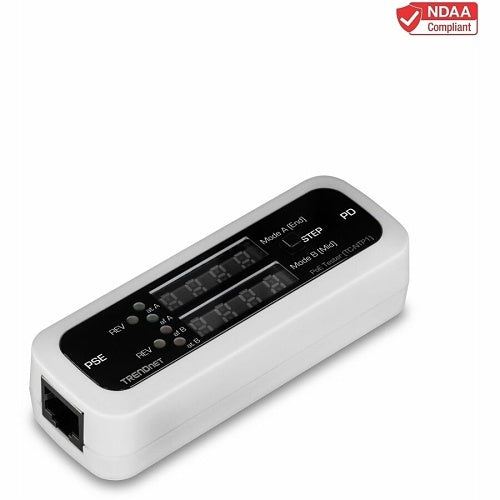 TRENDnet TC-NTP1 Inline PoE Tester, Gigabit Ethernet, TAA Compliant