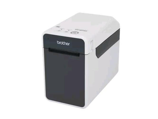 The Brother TD2020A is a compact 2.2-inch desktop label printer featuring direct thermal print technology, 203 dpi resolution, and a maximum print speed of 6 inches per second. Designed for diverse media types including labels, tags, and wristbands, it connects via USB 2.0 or RS-232C and includes a 2-year Premier Warranty. Ideal for low-to-mid volume retail, healthcare, or logistics applications.