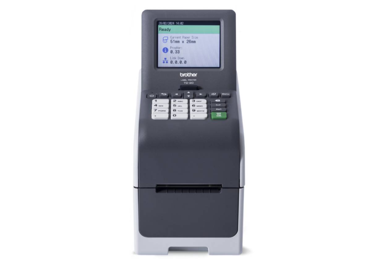 This 2.3-inch Brother TD2350DSAC203 desktop printer delivers fast, high-quality label and tag printing at 203 dpi and speeds up to 6 ips. With robust connectivity options including USB-C, Bluetooth, LAN, WLAN, and Serial, plus a 3.5-inch full-color touchscreen and built-in media cutter, it's designed for versatile integration and ease of use. Backed by a 2-year Premier Limited Warranty, it’s ideal for demanding commercial and industrial labeling environments.