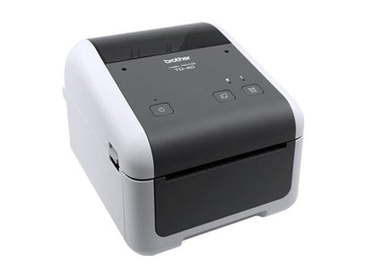 The Brother TD4520DNP is a compact 4.3-inch desktop direct thermal printer delivering fast, high-resolution label printing. With a peel function and speeds up to 6 ips, it's ideal for industrial and retail applications. Supports USB, Ethernet, and serial connections and includes a 2-year Premier Warranty.