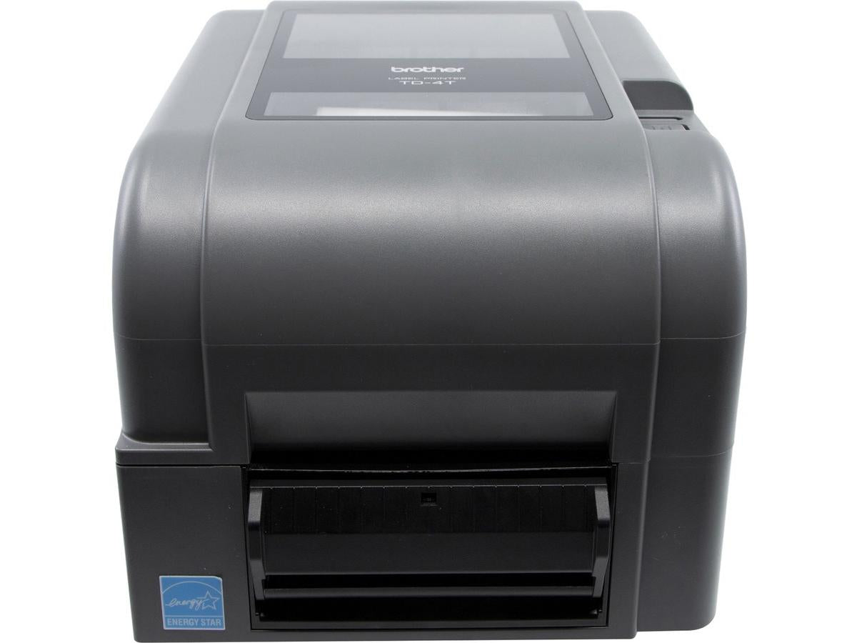 The Brother TD4520TNP is a high-resolution 300dpi desktop thermal printer designed for labeling applications, featuring integrated peeling functionality for improved throughput. With multiple connectivity options including LAN, USB, and serial interfaces, it delivers up to 5 inches per second print speeds and comes with a 2-year Premier Warranty. This compact printer is ideal for retail, warehouse, or professional office environments that demand fast, reliable, and clear labeling capabilities.