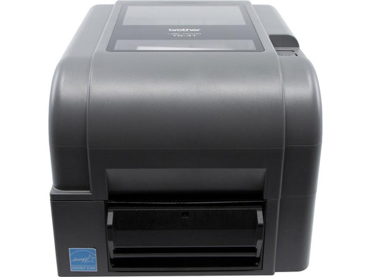 The Brother TD4520TNP is a high-resolution 300dpi desktop thermal printer designed for labeling applications, featuring integrated peeling functionality for improved throughput. With multiple connectivity options including LAN, USB, and serial interfaces, it delivers up to 5 inches per second print speeds and comes with a 2-year Premier Warranty. This compact printer is ideal for retail, warehouse, or professional office environments that demand fast, reliable, and clear labeling capabilities.