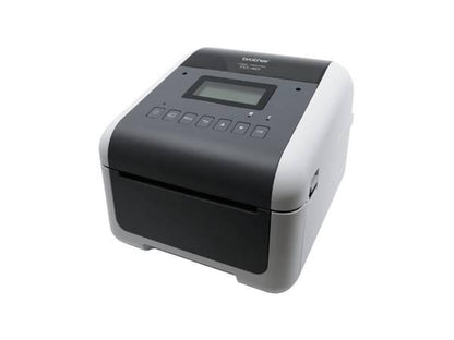 The Brother TD-4550DNWBP is a high-resolution direct thermal desktop label printer ideal for demanding labeling applications. Designed with advanced connectivity, it includes wireless, LAN, USB, and Bluetooth interfaces, making it well-suited for networked environments. With a print speed of up to 6 inches per second and versatile media compatibility, it's SOTI Connect certified and backed by a 2-year premium warranty.