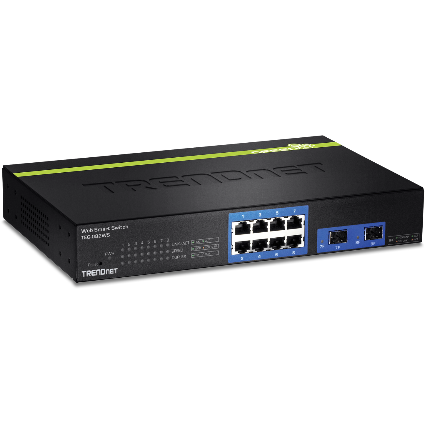 Commutateur Web intelligent Gigabit 8 ports TRENDnet TEG-082WS avec SFP et conception sans ventilateur