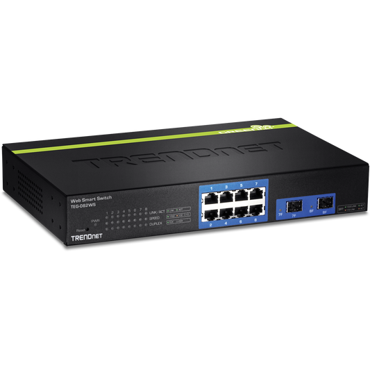 Commutateur Web intelligent Gigabit 8 ports TRENDnet TEG-082WS avec SFP et conception sans ventilateur