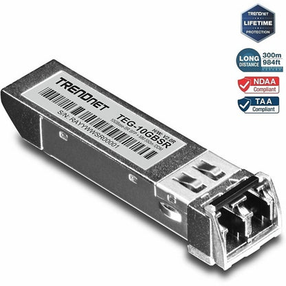 TRENDnet TEG-10GBSR 10GBASE-SR SFP+ Multimode LC Transceiver, 400M, DDM
