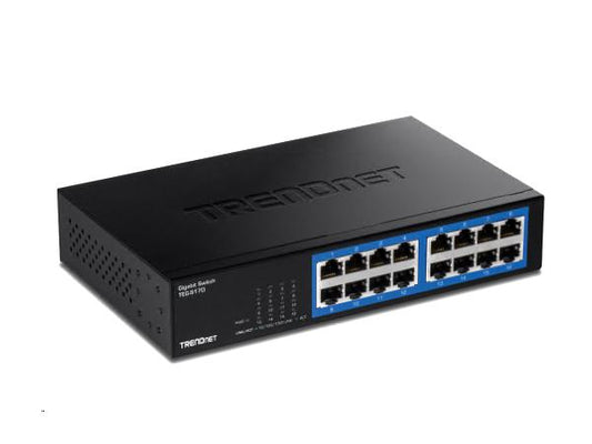 The TRENDnet TEG-S17D is a reliable and efficient 16-Port Gigabit Desktop Switch housed in a durable metal casing. Designed for high-speed performance and robust network expansion, this switch supports data transfer rates up to 32 Gbps and includes essential enterprise-class features. Ideal for small to medium business environments, it ensures optimal uptime and long-term support with a lifetime warranty.