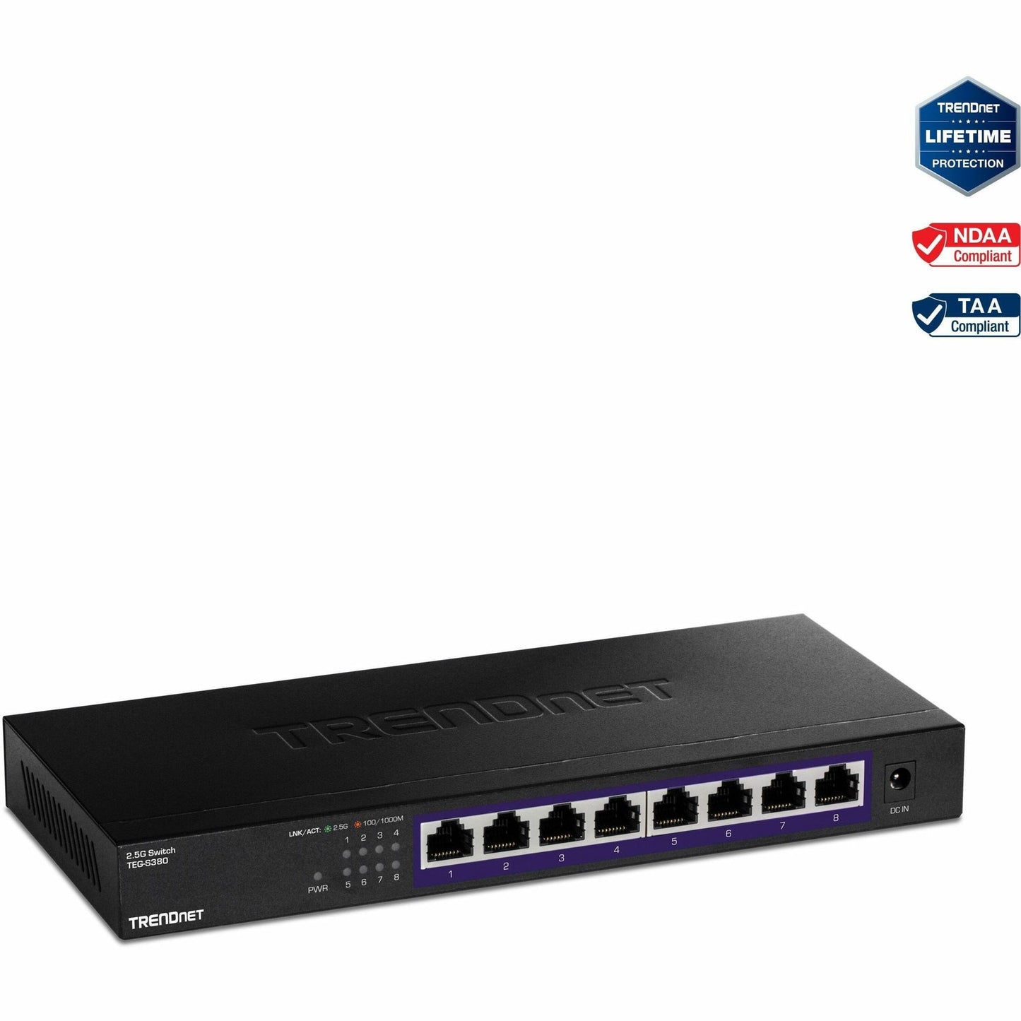 TRENDnet TEG-S380 8-Port Unmanaged 2.5G Switch, Wall-Mountable