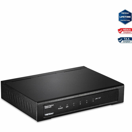 Commutateur Gigabit 4 ports TRENDnet TEG-S51SFP avec emplacement SFP (port arrière, métal)