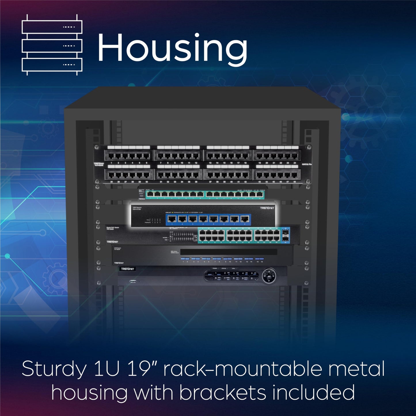 Commutateur 8 ports 10G montable en rack TRENDnet TEG-S708