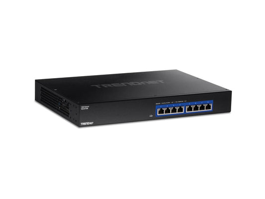 The TRENDnet TEG-S708 is a high-performance 8-port 10G switch designed for demanding enterprise and data center environments. With advanced 10G RJ-45 connectivity, jumbo frame support, and a robust build, it delivers ultra-fast throughput with efficient power usage and a compact rack-mountable design. Ideal for high-bandwidth applications, server farms, and professional-grade networking infrastructure.