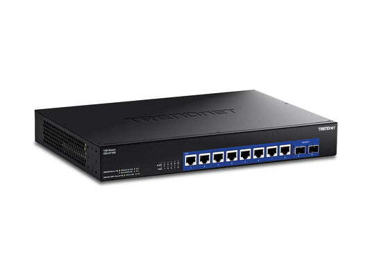 The TRENDnet TEG-S7102 is a high-performance, 10-port 10G unmanaged switch engineered for bandwidth-intensive environments. Designed for rackmount deployment, it features a robust 200Gbps switching capacity, 32K MAC address table, and support for jumbo frames up to 12KB, making it ideal for high-throughput networking needs such as data centers and enterprise backbones.
