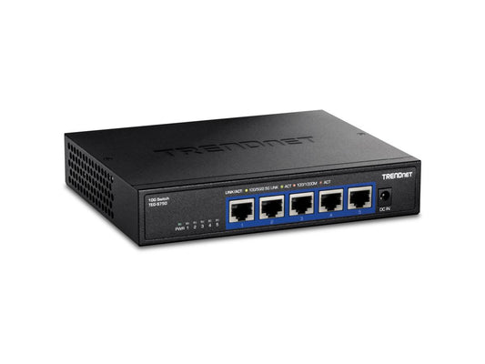 The TRENDnet TEG-S750 is a high-performance 5-port 10G switch designed for demanding network environments. Featuring full 10 Gigabit Ethernet connectivity and robust hardware, it's ideal for high-throughput workloads in professional and enterprise settings. Backed by a lifetime warranty and durable construction, the TEG-S750 ensures reliable long-term operation.