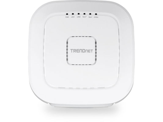The TRENDnet TEW-826DAP AC2200 Tri-Band PoE+ Indoor Wireless Access Point delivers robust, high-performance connectivity with support for simultaneous 2.4 GHz and dual 5 GHz bands. Ideal for business environments, it provides seamless integration via Gigabit Ethernet interfaces and is housed in a compact, low-profile case. The unit supports advanced remote management protocols, making it suitable for scalable network infrastructure deployment.