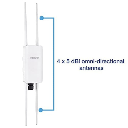 Point d'accès sans fil extérieur PoE+ 5 dBi AC1300 TRENDnet TEW-841APBO