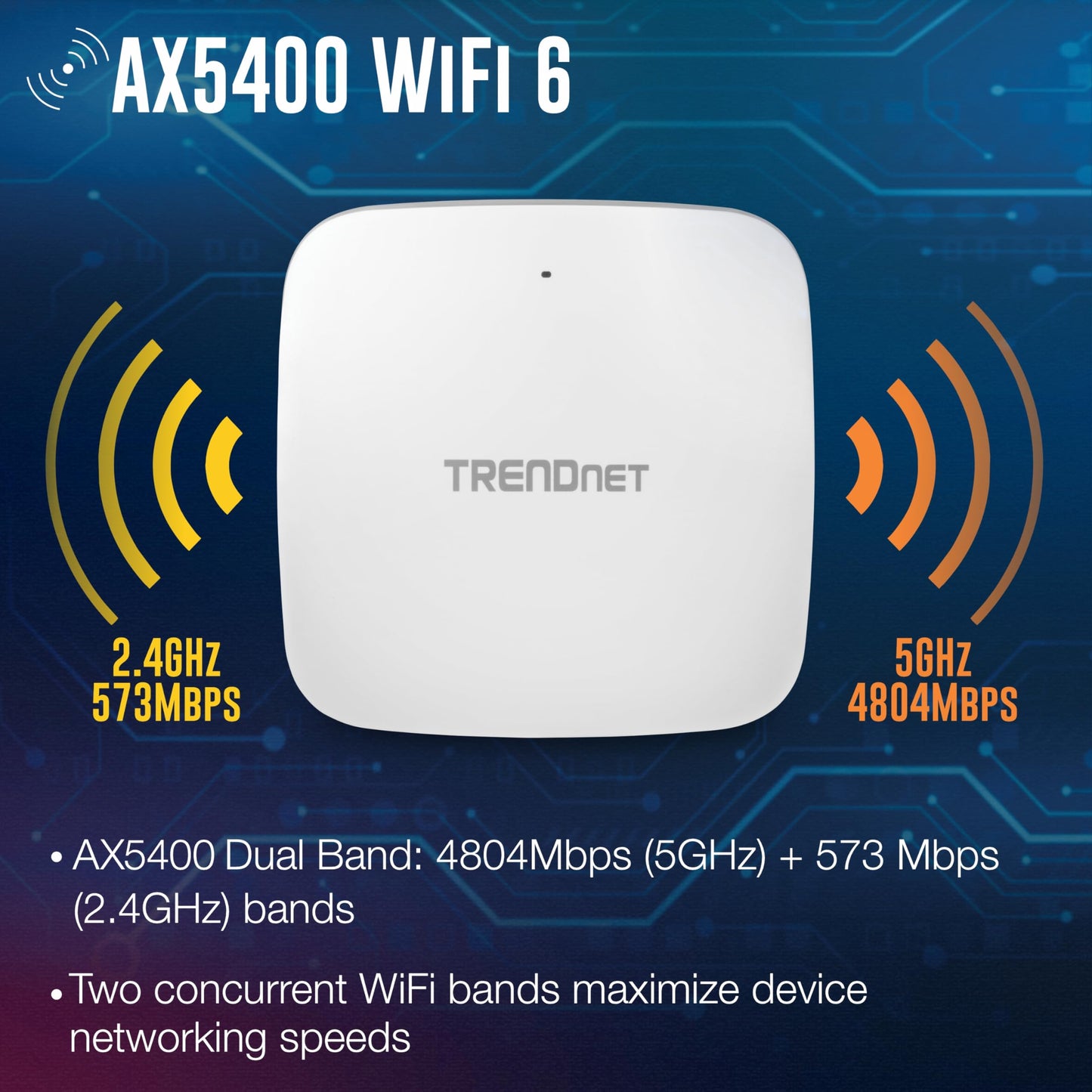 Point d'accès PoE+ double bande WiFi 6 TRENDnet TEW-925DAP AX5400