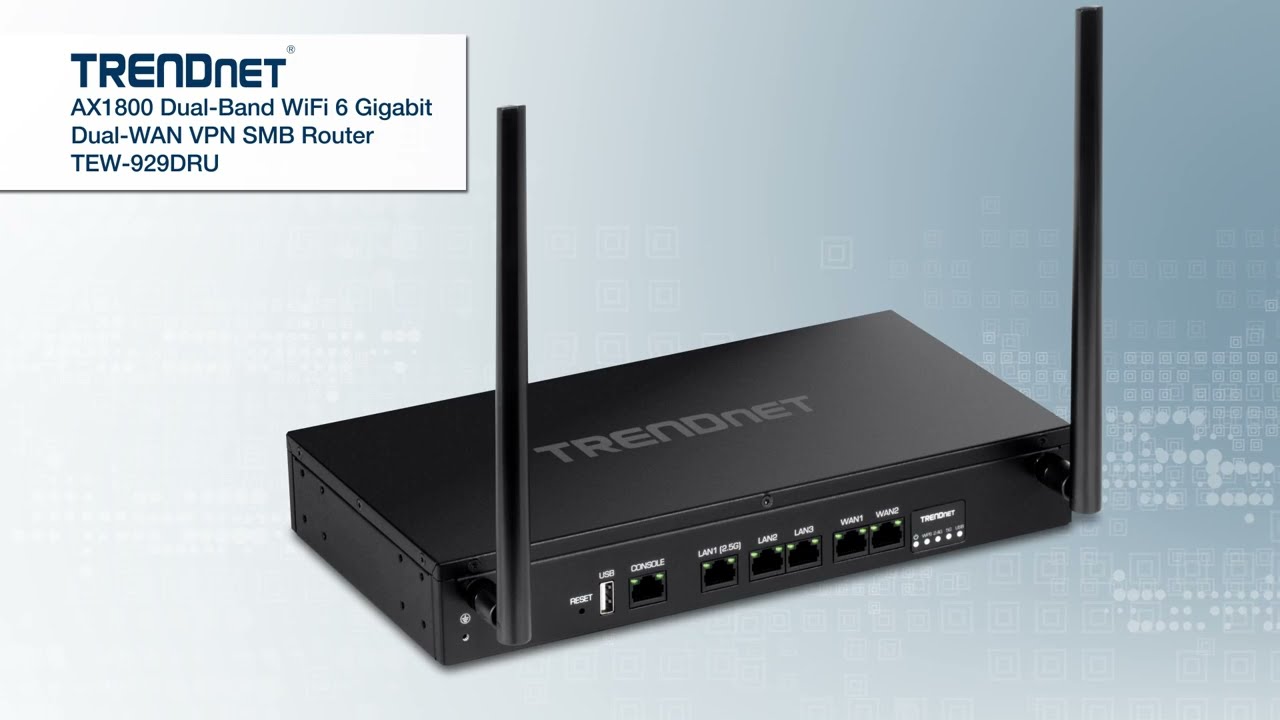 Routeur VPN double WAN WiFi 6 TRENDnet AX1800 – TEW-929DRU