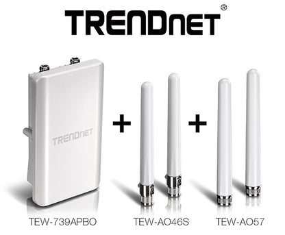 TRENDnet TEW-AO46S Outdoor Dual Band Omni Antenna Kit, 4/6 dBi