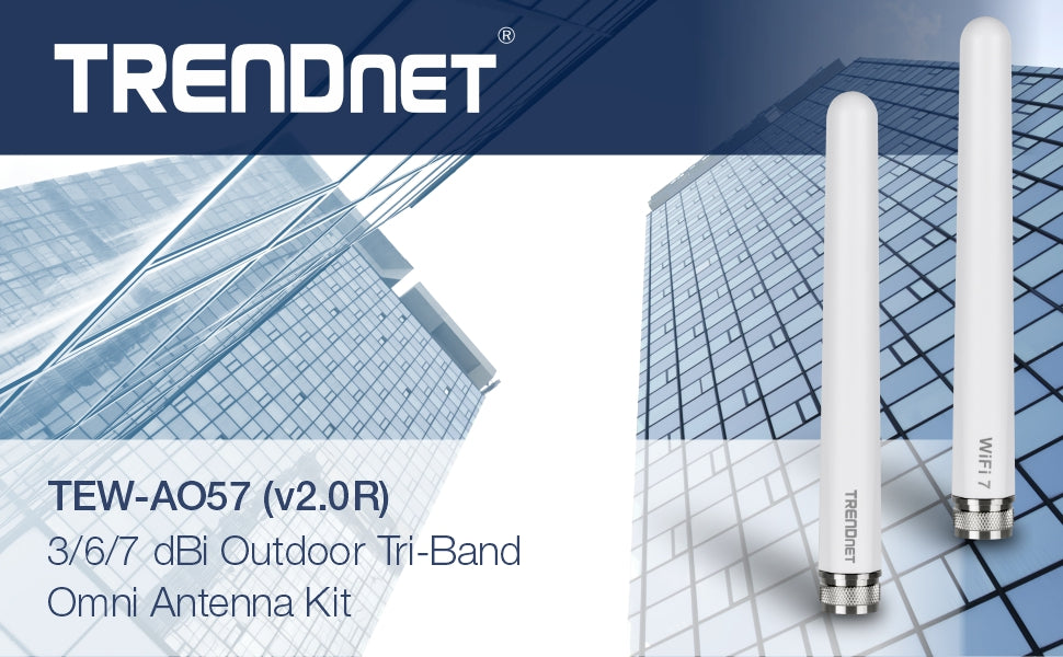 TRENDNET TEW-AO57 Outdoor Dual Band Antenna Kit, 3/6/7 dBi
