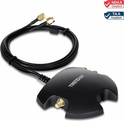 Base d'antenne magnétique double TRENDnet RP-SMA avec câble d'extension de 1 m