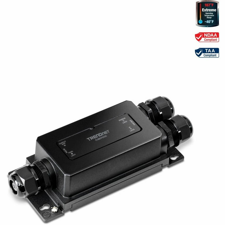 Extendeur PoE+ Gigabit industriel extérieur à 2 ports TRENDNET TI-BEP200