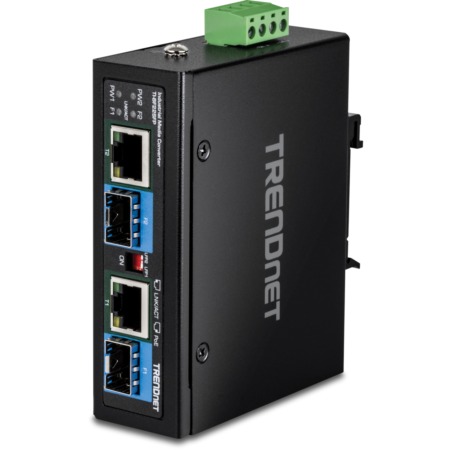 Convertisseur de média industriel TRENDNET 2 ports SFP vers Gigabit PoE++