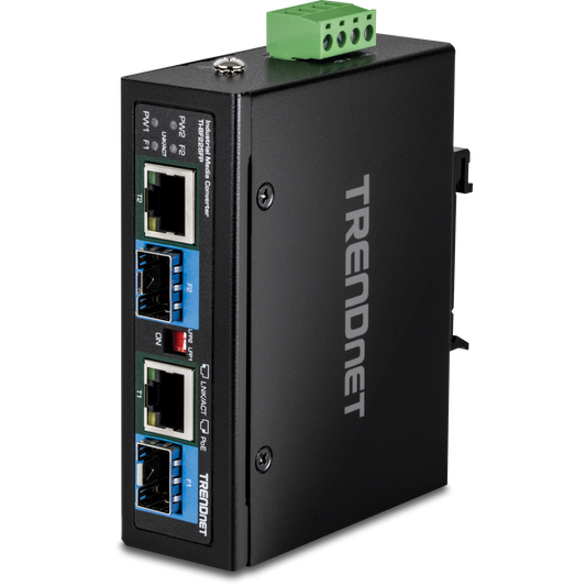 Convertisseur de média industriel TRENDNET 2 ports SFP vers Gigabit PoE++