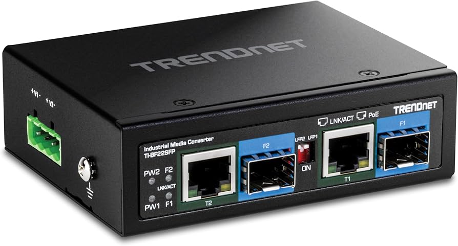 Convertisseur de média industriel TRENDNET 2 ports SFP vers Gigabit PoE++