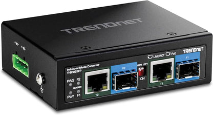 Convertisseur de média industriel TRENDNET 2 ports SFP vers Gigabit PoE++