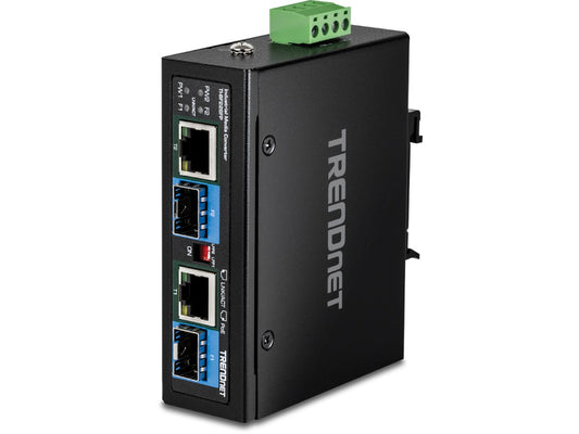 2-Port Industrial SFP to Gigabit PoE++ Media Converter