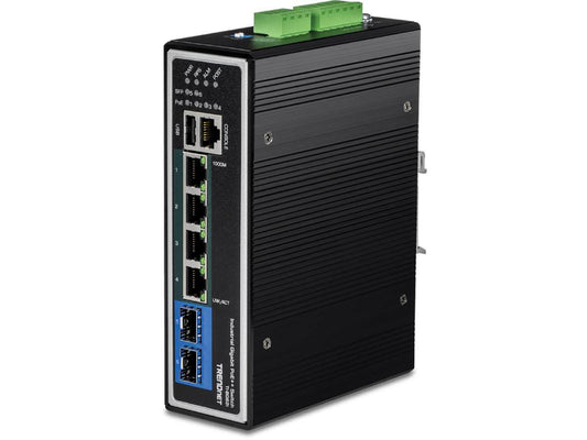 6-Port Industrial Gigabit L2+ Managed PoE++ DIN-Rail Switch