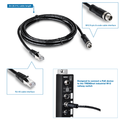 TRENDnet TI-CD02 M12 to RJ-45 Industrial Network Adapter