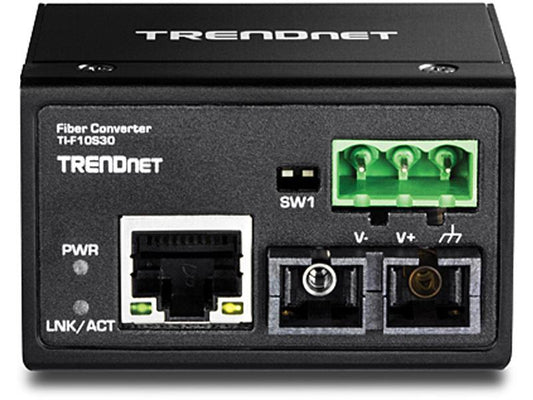Hardened Industrial 100Base-FX Single-Mode SC Fiber Converter