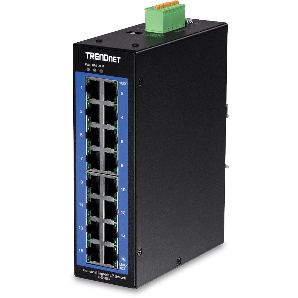 Commutateur industriel Gigabit L2 géré TRENDnet TI-G160I 16 ports